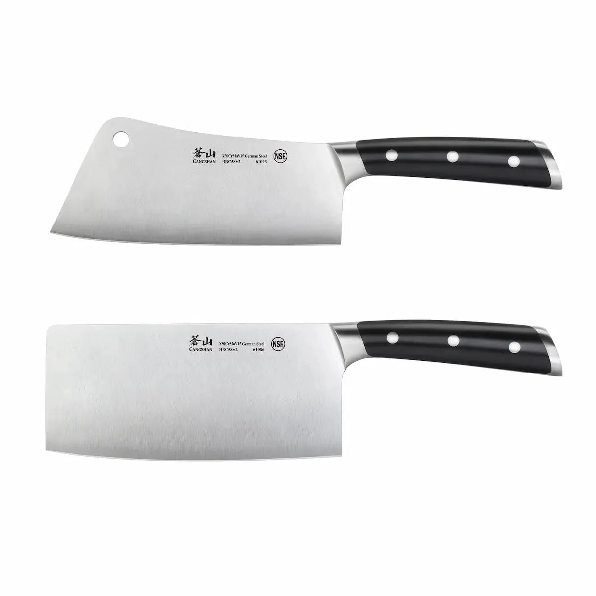 Cangshan 2PC Black Cleaver Set German Steel - Image 2