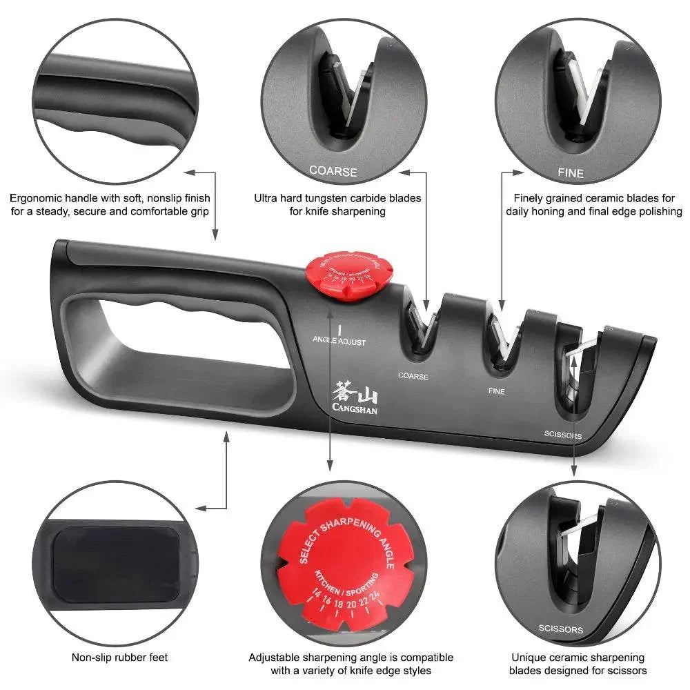 Cangshan 3 Stage Adjustable Knife and Scissor Sharpener - Image 2