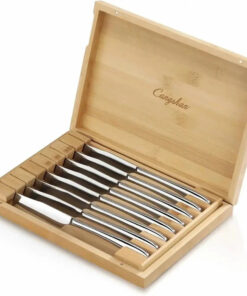 Cangshan 8pc Rain II Stainless Steel Steak Knife Set in Bamboo Chest
