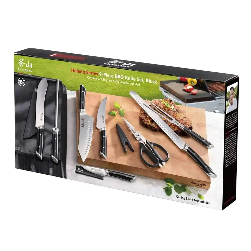 Cangshan Helena Black 9pc BBQ Knife Bag Set - Image 10