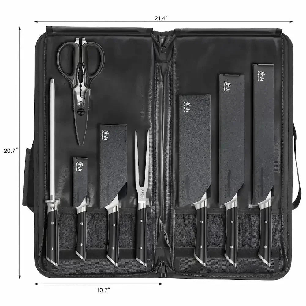 Cangshan Helena Black 9pc BBQ Knife Bag Set - Image 2