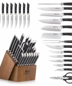 Cangshan Helena Series 23-piece Knife Block Set. Acacia Block