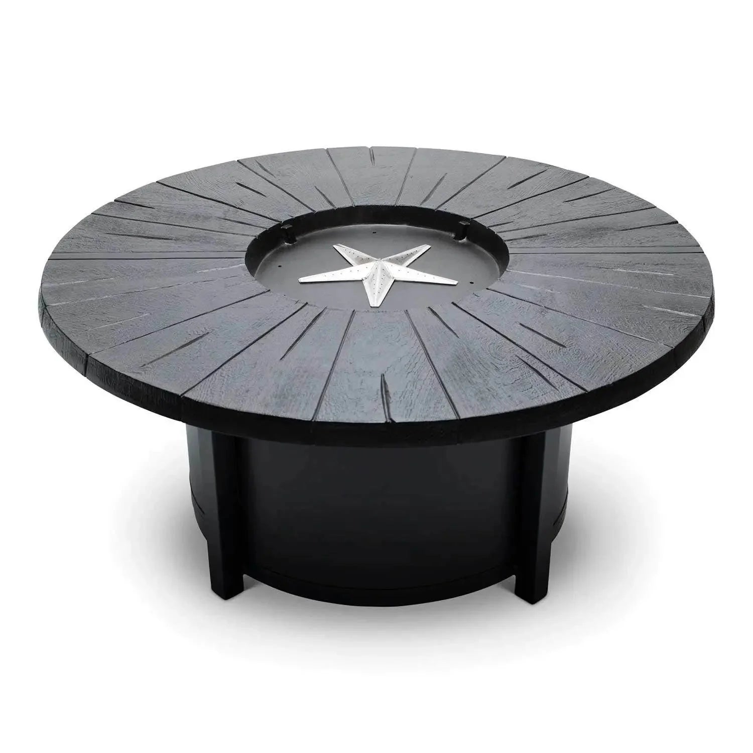 Castelle Altra 49 Round Coffee Table Fire Pit Reclaimed Timber Top and Antique Dark Rum Finish - Image 4