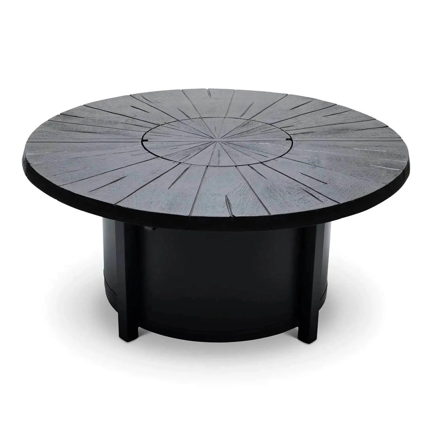 Castelle Altra 49 Round Coffee Table Fire Pit Reclaimed Timber Top and Antique Dark Rum Finish - Image 3