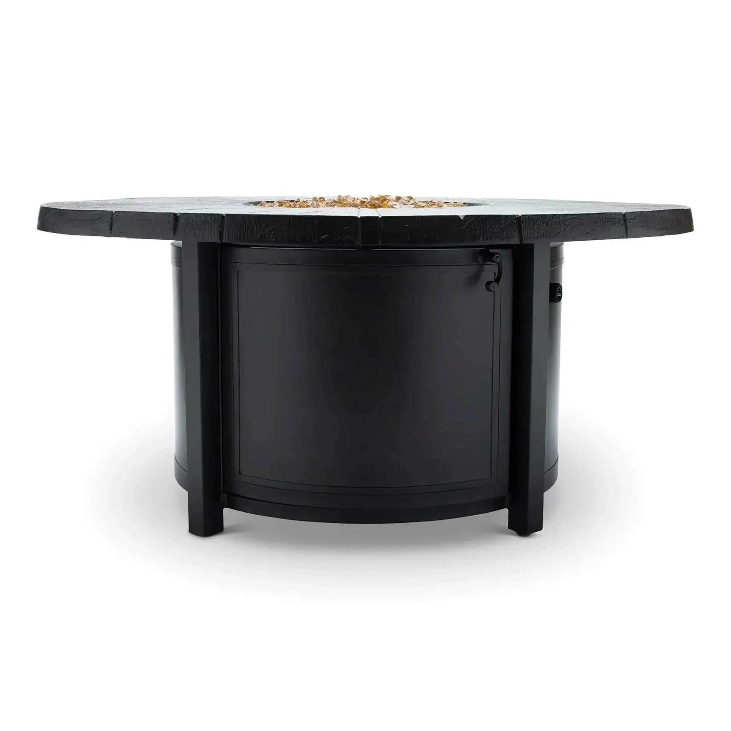 Castelle Altra 49 Round Coffee Table Fire Pit Reclaimed Timber Top and Antique Dark Rum Finish - Image 5