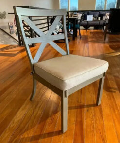 Castelle Biltmore Antler Hill Formal Armless Dining Chair in Weathered Wood Finish with Idol Ash Cushions | FLOOR MODEL