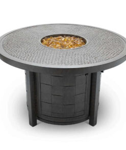 Castelle Classical 40 Round Fire Pit with Forged Top and Antique Dark Rum Finish
