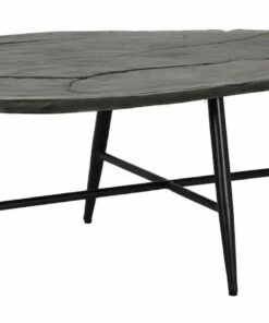 Castelle Nature's Wood Natural Coffee Table with Weathered Wood Top and Antique Dark Rum Finish on legs