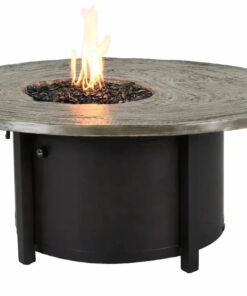 Castelle Nature's Wood Oblong Fire Pit Coffee Table with Natural Weathered Wood Top and Antique Dark Rum Finish on Base