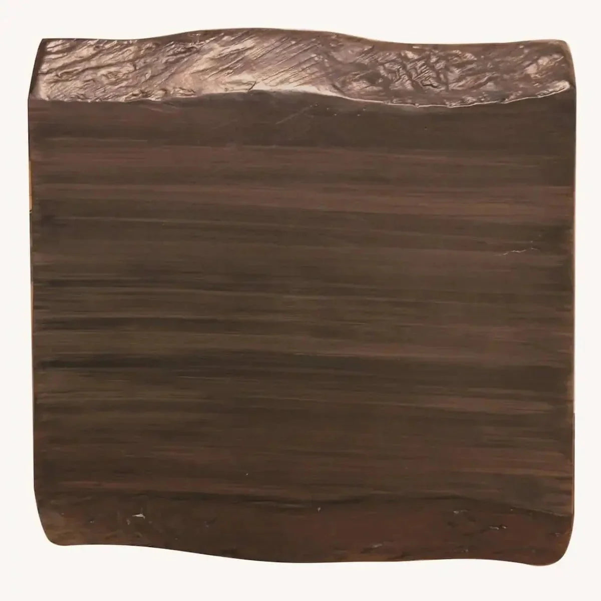 Castelle Oxford Rectangular Coffee Table with Live Edge Mahogany Top and Antique Walnut Finish on Base - Image 2