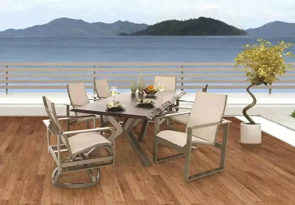 Castelle Park Place Sling Dining Chair with Jasmine Frame and Sailing Seagull Fabric - Image 4