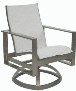 Castelle Park Place Sling Swivel Dining Rocker with Jasmine Frame and Sailing Seagull Fabric