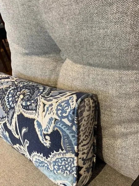 Castelle Telluride High Back Cushioned Lounge Swivel Rocker with One Accent Pillow in Antique Dark Rum Finish with Chartres Smoke Cushions - Image 4