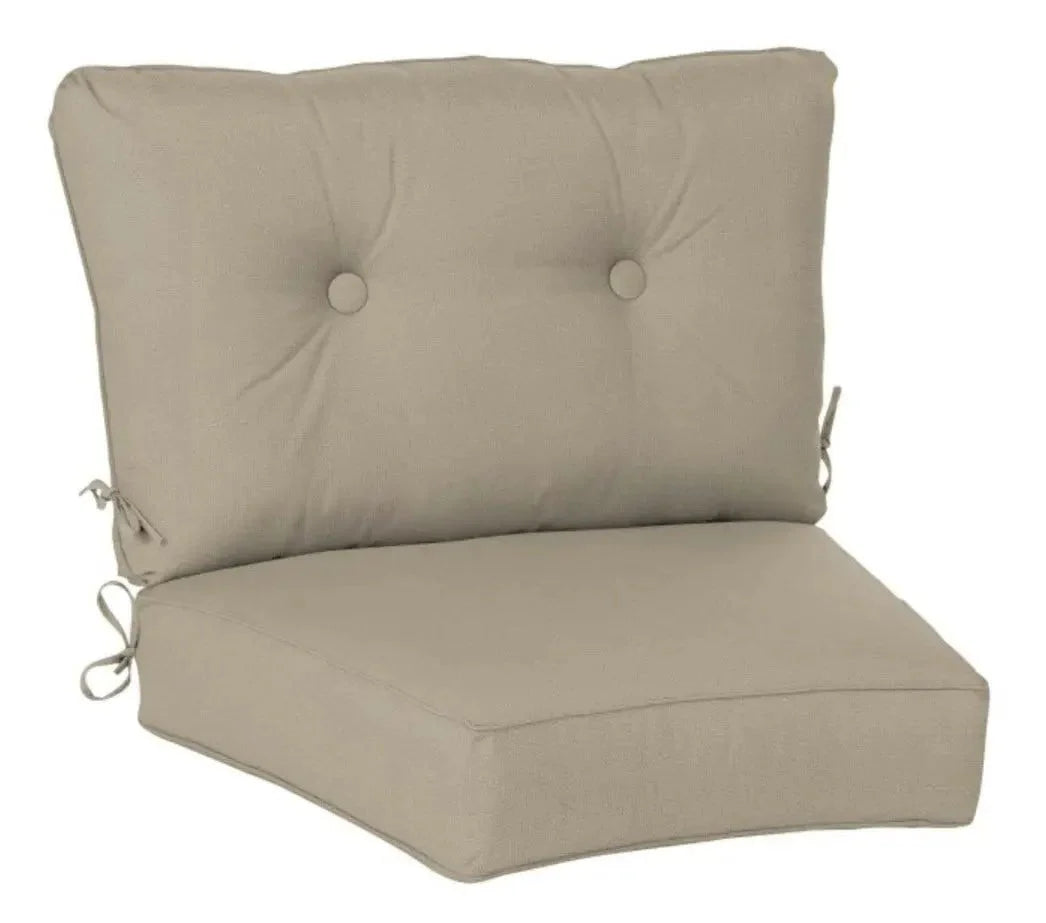 Casual Cushion Estate Series Deep Seating Curved Cushion in Stone Linen
