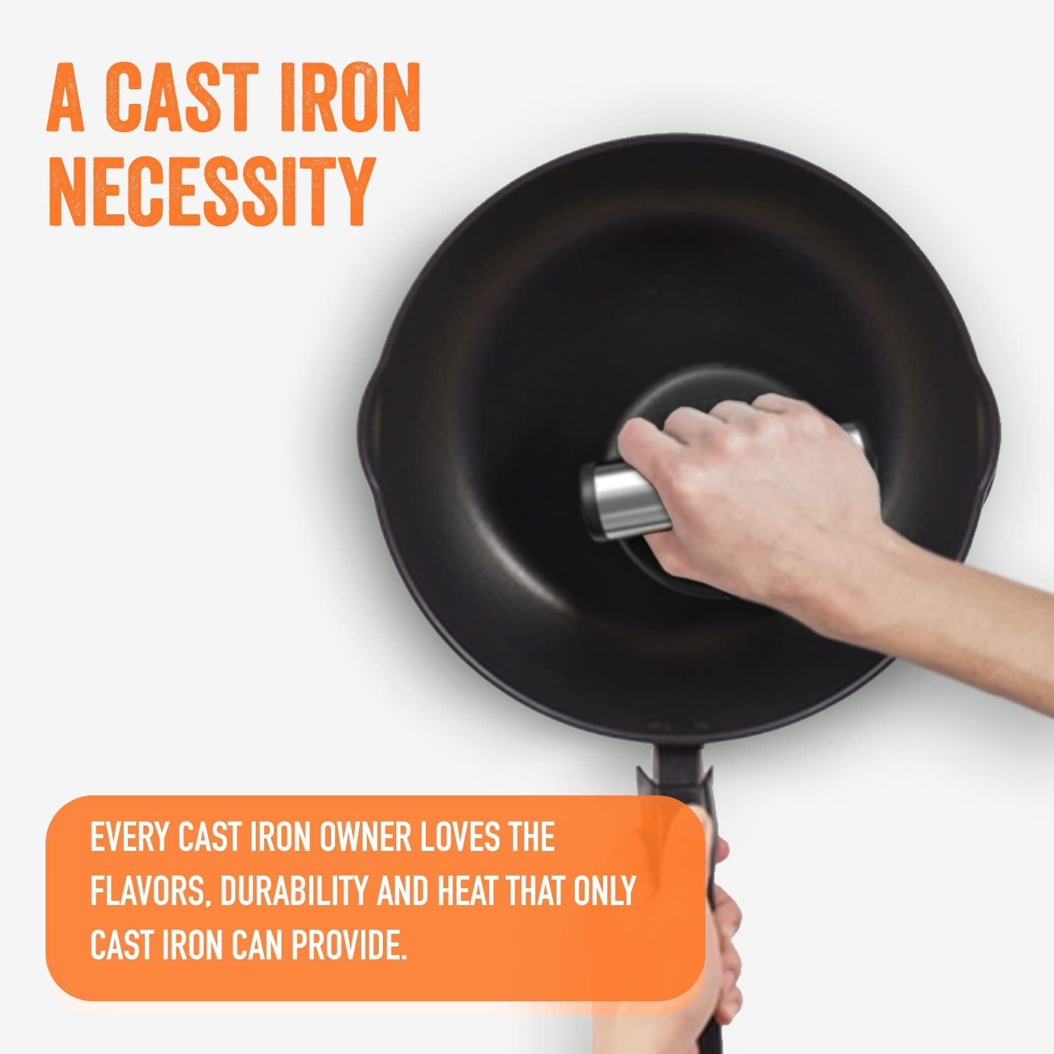 ™ Cast Iron Skillet Cleaner the Cast Iron Scrubber and Grill Brush - Perfect for Cleaning Cast Iron Cookware - Grills and Griddles - Built with Welded Stainless Steel Rings - Image 6