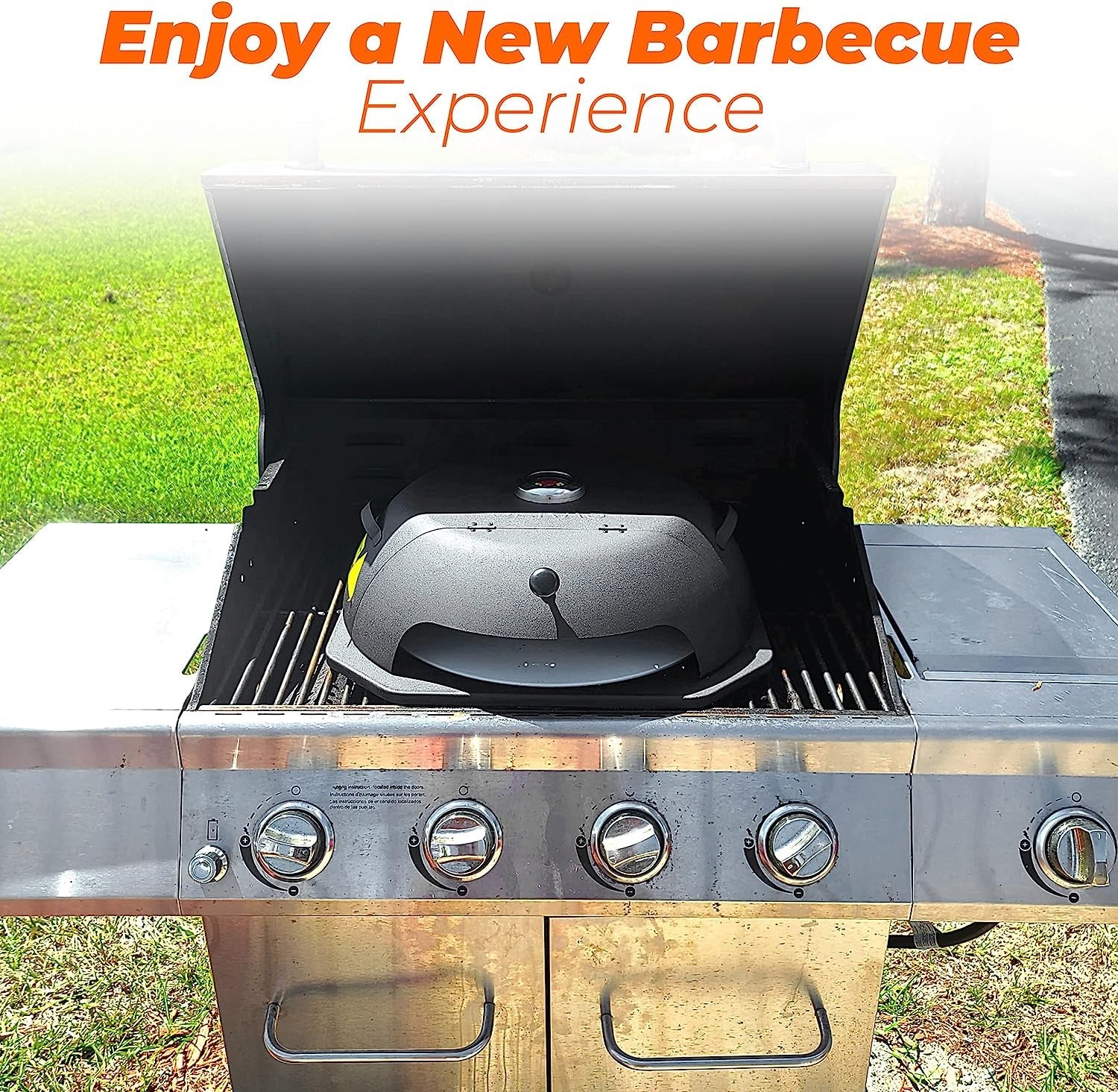 Geras Pizza Oven for Grill - Grill Top Pizza Maker for outside - Pizza Stone. Pizza Peel Kit - Outdoor Small Portable Backyard BBQ Pizzas Maker Charcoal Grill. Pellet. Propane Gas and Wood Fire - Image 4