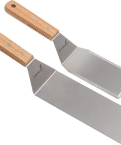 Metal Spatula Set - Griddle Long Spatula - Teppanyaki Spatulas - Griddle Scraper and Pancake Flipper or Hamburger Turner - Stainless Steel Utensil Great for BBQ Grill Flat Top - Commercial Grade