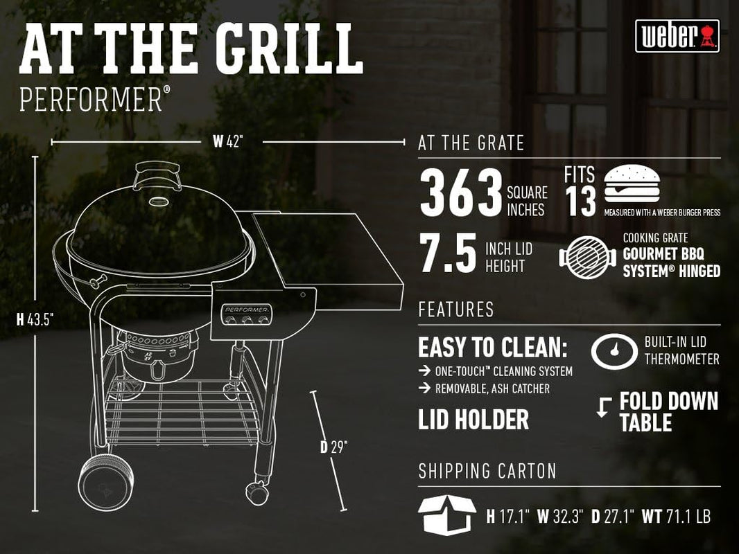Weber Performer Charcoal Grill. 22-Inch. Black - Image 17