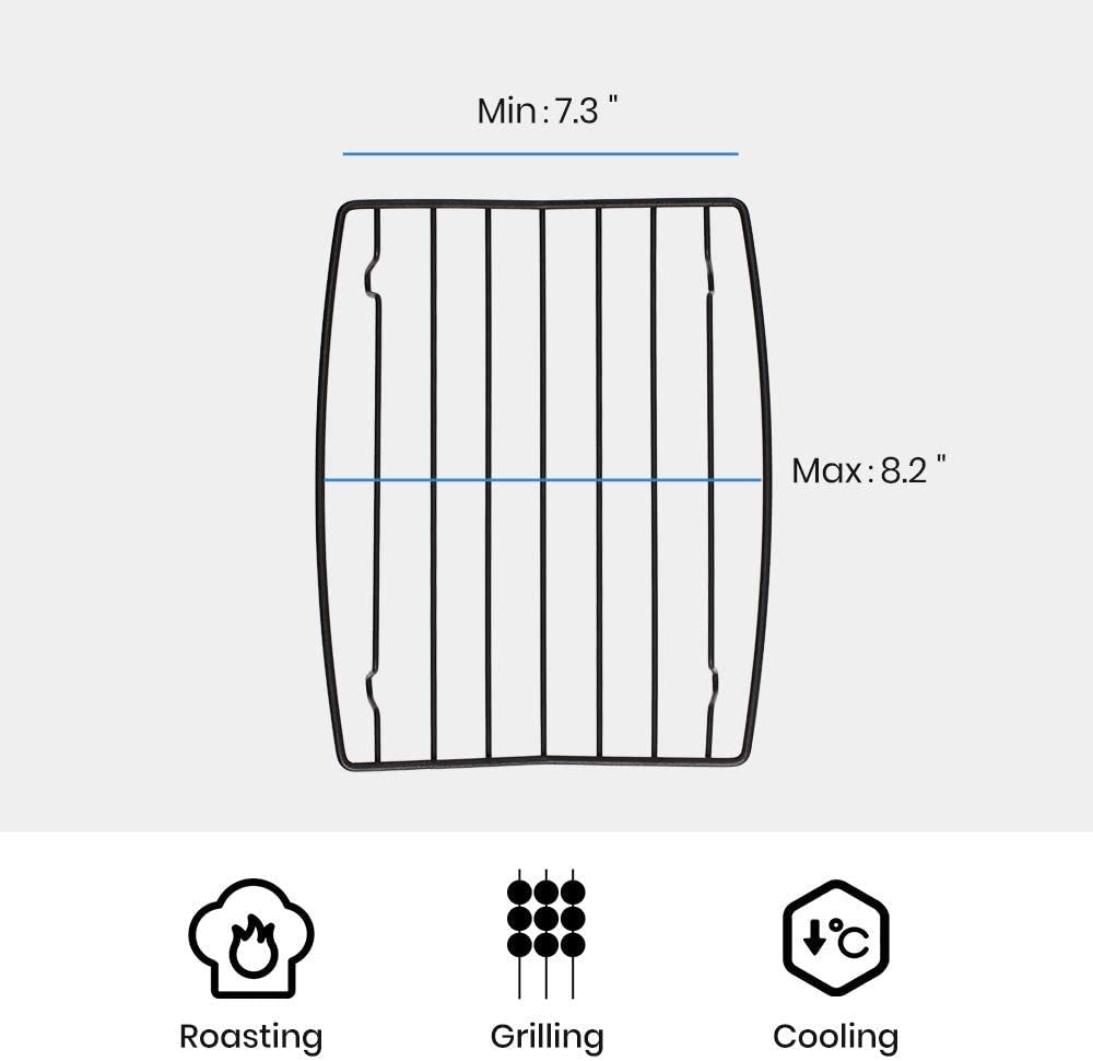 Roasting Rack for Roasting Pan.Baking Rack for Cooking. Roasting. Cooling and Grilling.V Shape Non-Stick Wire Rack.10×8 Black - Image 6