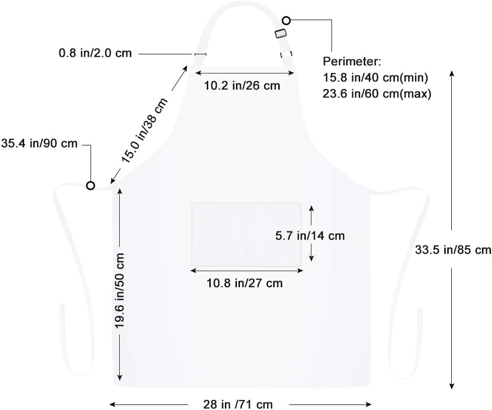 Jubatus 12 Pack 100% Cotton Aprons Bulk with 2 Pockets Cooking Chef Kitchen Adjustable Bib Apron for Women Men. White - Image 7