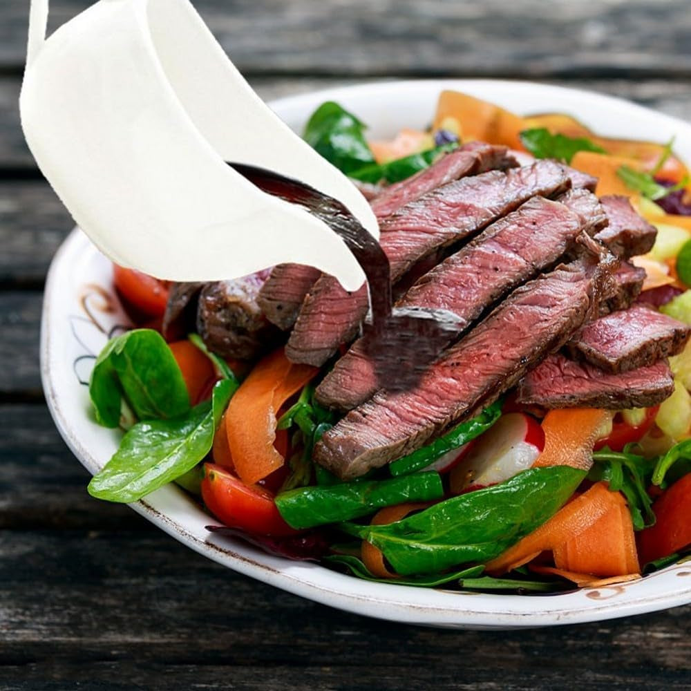 Qlans Ceramic Gravy Boat with Ladle & Saucer (17 oz) – Perfect for Dressings. Warm Sauces. Creamer & Broth. White - Image 6