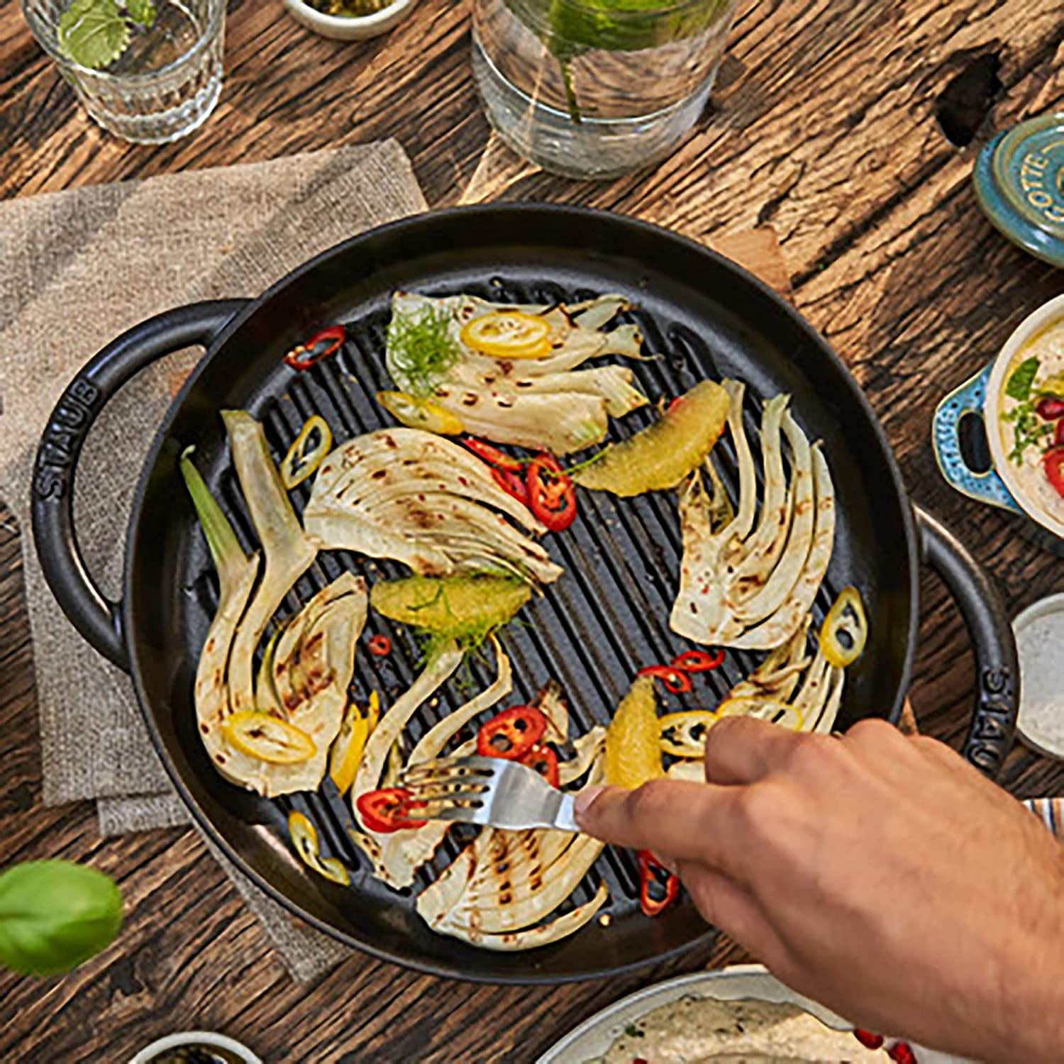 Cast Iron 10-Inch Pure Grill - Black Matte. Made in France - Image 3