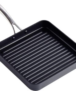 Hard Anodized Nonstick Square Grill Pan. 11 X 11-Inch. Black
