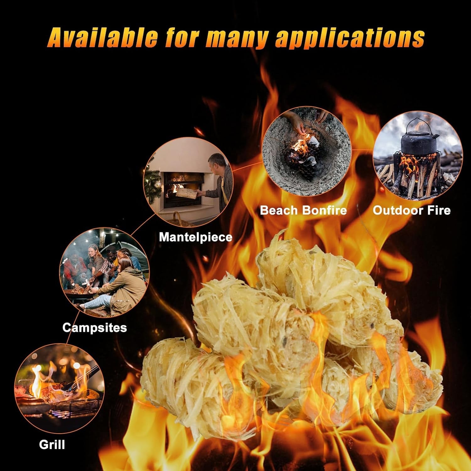 Fire Starter Indoor/Outdoor-10+ Min Burn | Waterproof Windproof Non-Toxic | Perfect for Camping Grilling Fireplaces | 50Pcs Firelights - Image 5