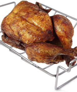 Mydracas BBQ Rib Rack for Smoking and Grilling Roast Rack 100% Stainless Steel Roast and Dual-Purpose Turkey Rack for Large Big Green Egg and Kamado Joe Etc.