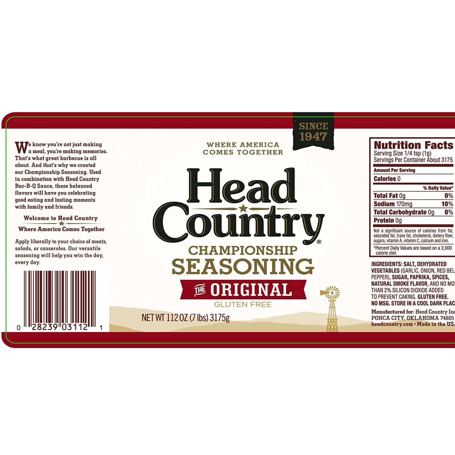 Head Country Bar-B-Q Championship Seasoning. Original | Gluten Free. MSG Free Barbecue Seasoning | Bold & Herbal Dry Spice Rub to Boost the Flavor of All Your BBQ Favorites | 12 Ounce. Pack of 1 - Image 4