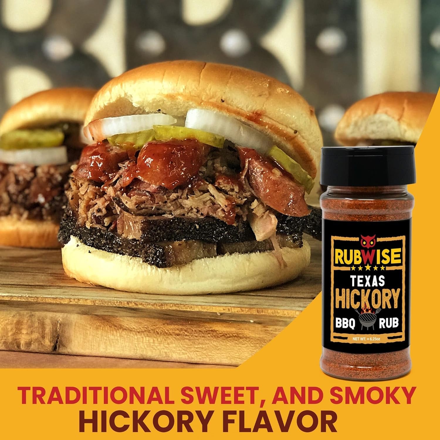 Texas Style Hickory BBQ Rub by Rubwise | Meat Seasoning Spice & Dry Rub for Smoking and Grilling | Great on Brisket. Chicken. Ribs. Pork & Turkey | Designed for Pellet Grill Barbecuing (No MSG) (1Lb) - Image 2