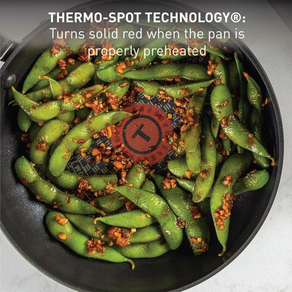 T-Fal Ultimate Hard Anodized Nonstick Cookware Set 17 Piece. Oven Broiler Safe 400F. Lid Safe 350F. Kitchen Cooking Set W/Fry Pans. Saucepans. Saute Pan. Griddle. Pots and Pans. Dishwasher Safe Black - Image 5