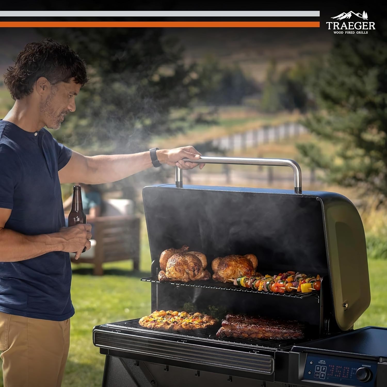 Traeger Grills Woodridge Electric Wood Pellet Grill and Smoker. Wi-Fi Temperature Control up to 500 Degrees. 860 Sq. In. Cooking Capacity. 6-In-1 for Outdoor Grilling. Smoking. and BBQ. TFB86MLH - Image 6