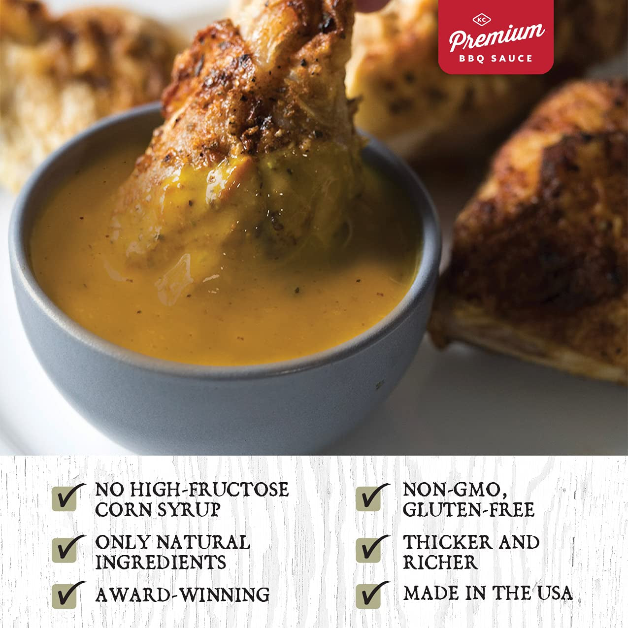 Rufus Teague - KC Gold BBQ Sauce - Premium Mustard Barbecue Sauce - 14.25 Oz Bottles - 2 Pack - Image 4