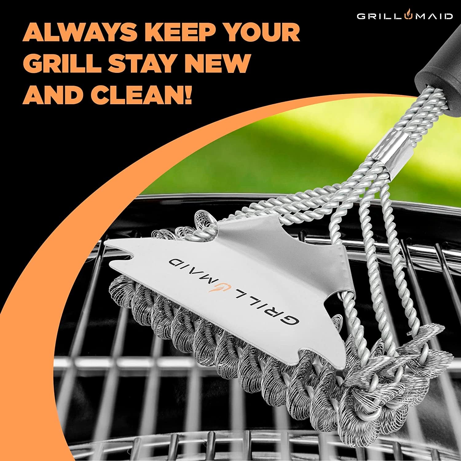 Grill Brush Bristle Free. Safe BBQ Brush Cleaner and Scraper for Outdoor Grill. 18 Stainless Grill Grate Scrubber. Cleaning Brushes for Porcelain. Weber. Gas. & Charcoal. Best Grill Accessories Gifts - Image 8
