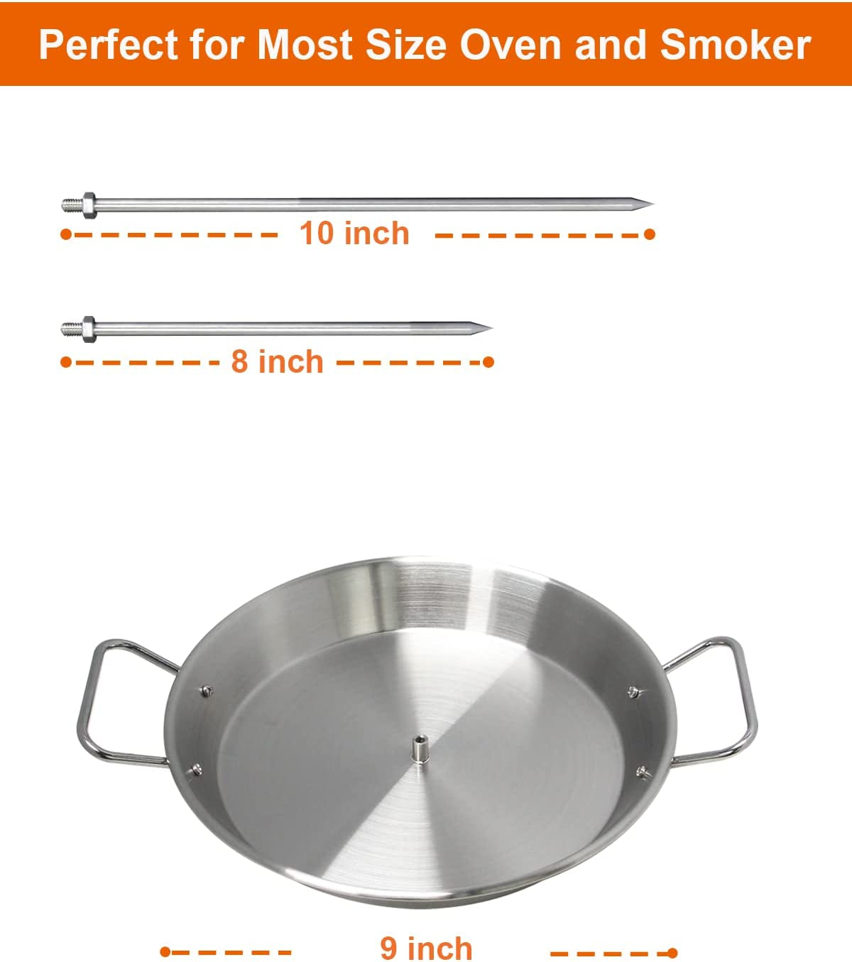 BBQ Vertical Skewer Al Pastor Skewer for Grill. Brazilian Skewers El Pastor Spit Hack.Great for Home Made Tacos Al Pastor. Shawarma. Brazilian Churrasco.Stainless Steel.With 8 Inch & 10 Inch Stick - Image 4