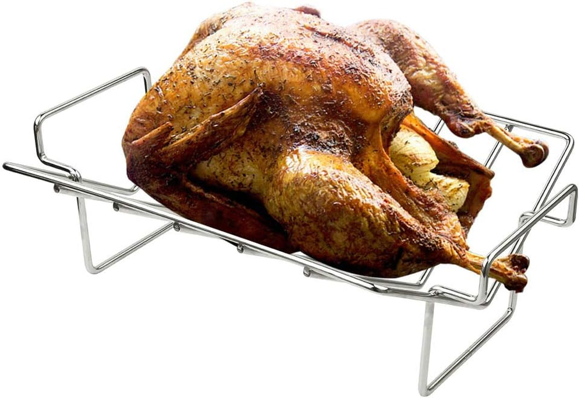Thanksgiving Turkey Roasting Rack Stand for Smoker and Grill. Turkey Roaster V Rack Stainless Steel Rib Racks for Grilling and Smoking. for Large and Xlarge Big Green Egg.Kamado Joe.Big Joe Etc - Image 7
