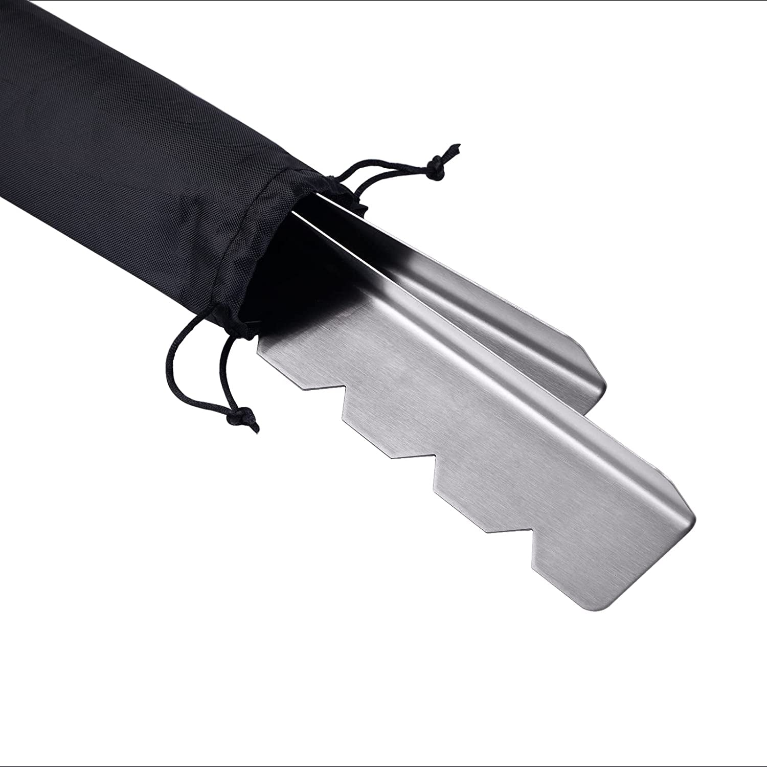 Kabob Skewers Rack Set of 2. Stainless Steel Skewers Holder with 6 Notch Compatible with Wood. Bamboo. Round. Metal. Flat Skewers for Grilling. BBQ Grilling Accessories (Pouch Included) - Image 6