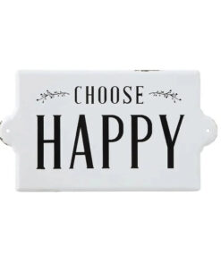 Choose Happy Black and White Metal Wall Decor