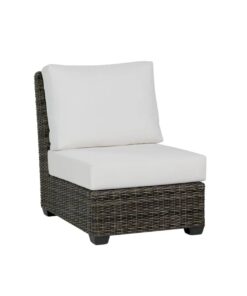 Coral Gables Armless Chair Sectional Piece with Switch Flax Cushions