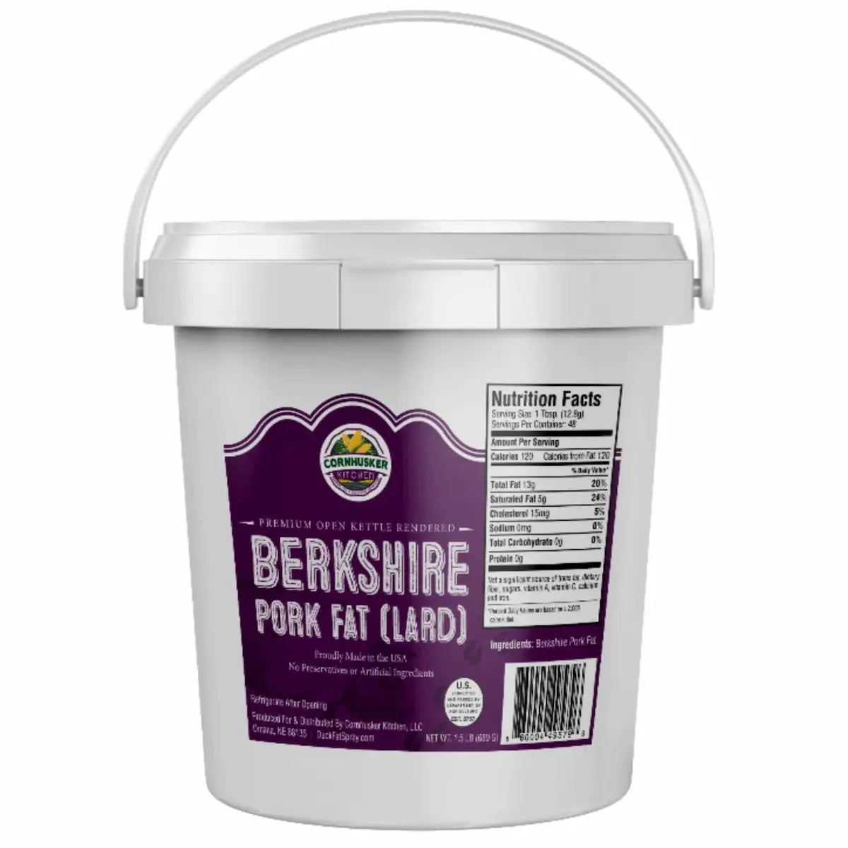 Cornhusker Berkshire Pork Fat Lard Tub