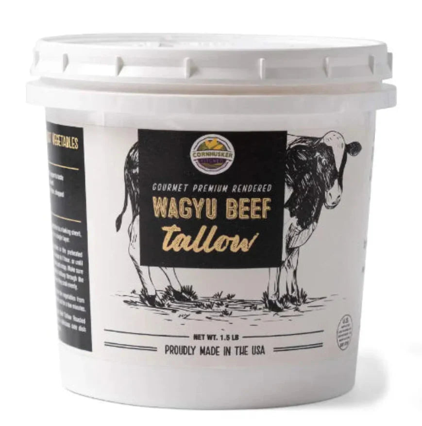 Cornhusker Kitchen Premium Rendered Wagyu Beef Tallow Tub. 1.5lb