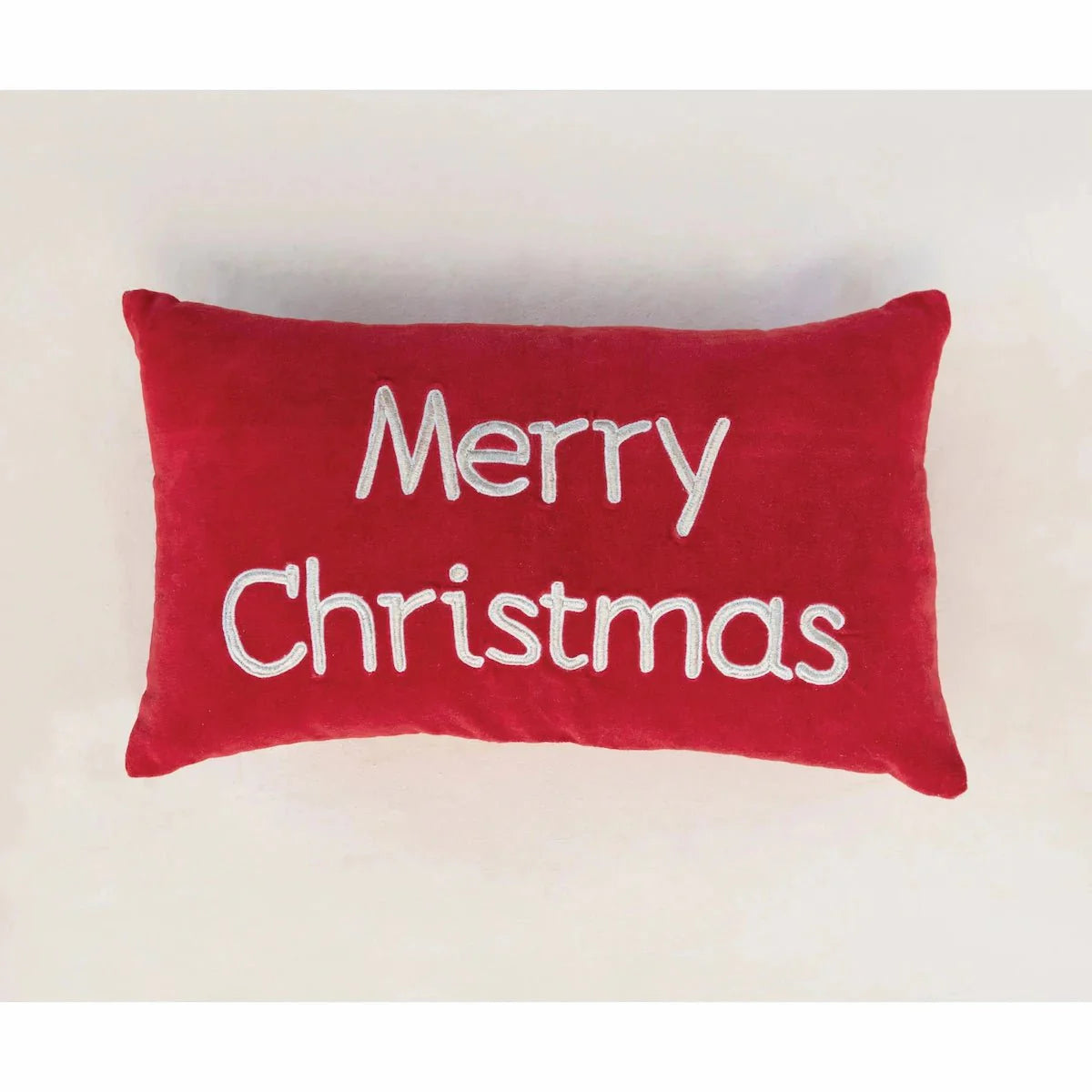 Cotton Velvet Lumbar Merry Christmas Pillow - Image 3