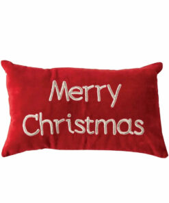 Cotton Velvet Lumbar Merry Christmas Pillow