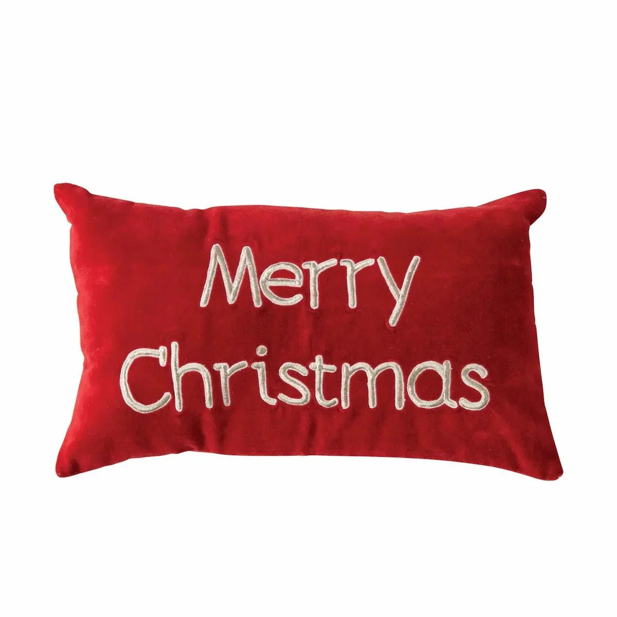 Cotton Velvet Lumbar Merry Christmas Pillow