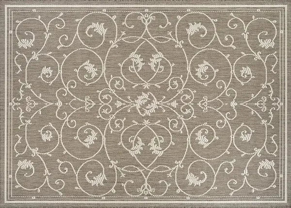 Couristan 8x10 Recife Veranda in Champagne & Taupe Outdoor Rug