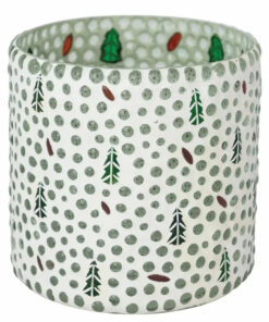 Creative Co-Op Glass Mosaic Tealight Votive Holder with Trees