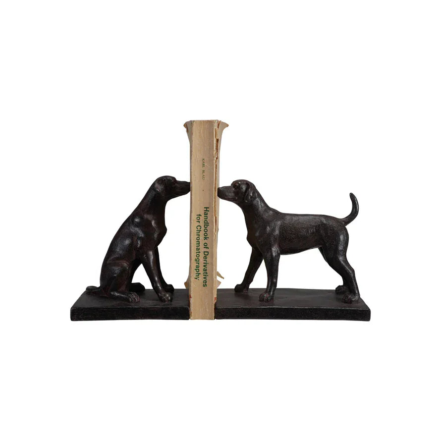 Creative Co-Op Resin Dog Bookends. Black. Set of 2