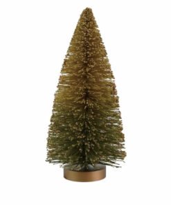Creative Co-Op Sisal Bottle Brush Tree with Glitter. Green Ombre. 3 Round x 6H
