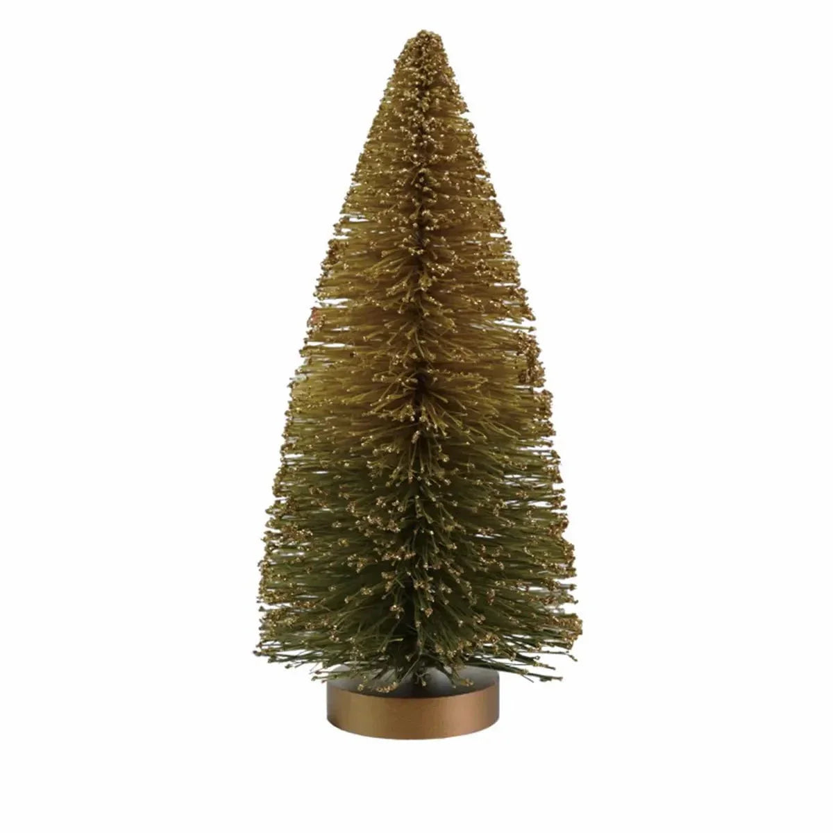 Creative Co-Op Sisal Bottle Brush Tree with Glitter. Green Ombre. 3 Round x 6H